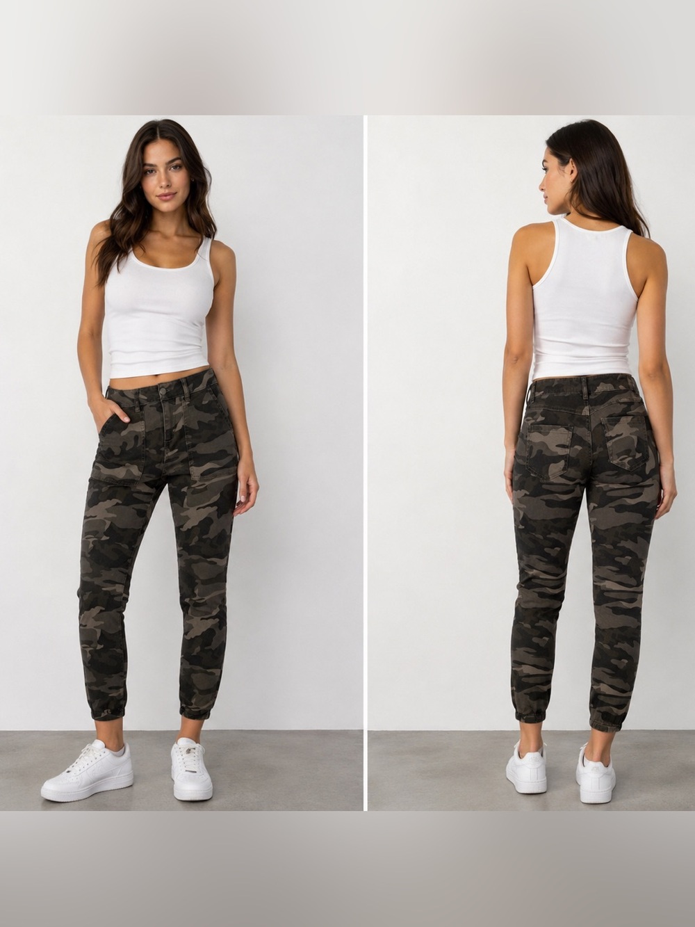 D. Jeans Olive Camo High Rise Utility Jogger Ankle Pants 4 Four
